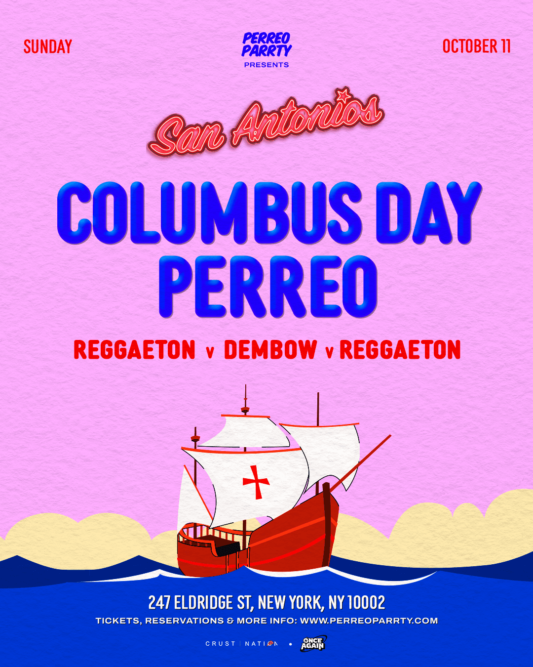 Colombus Day Perreo #1 Reggaeton Cocktail Bar