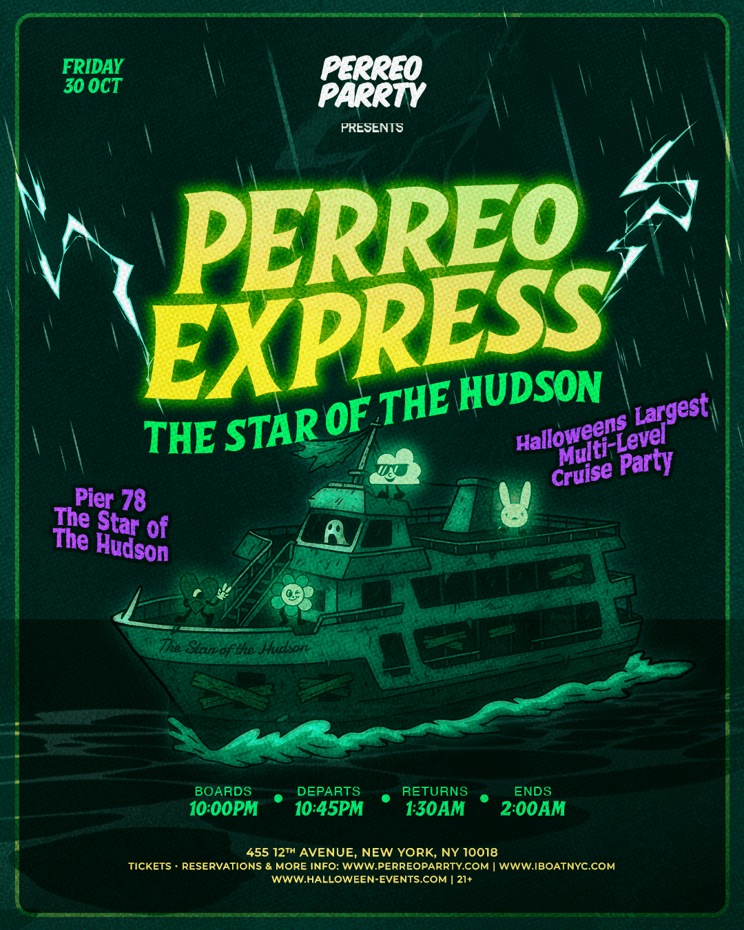 The Perreo Express Halloween Reggaeton Boat Party NYC Yacht Cruise