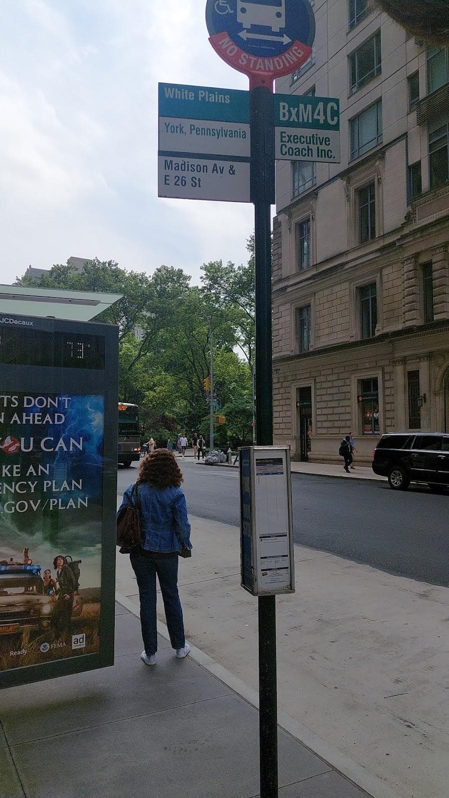 New York, NY (Madison Avenue between 26th and 27th Streets. Look for Unique Global Travel bus stop sign.)