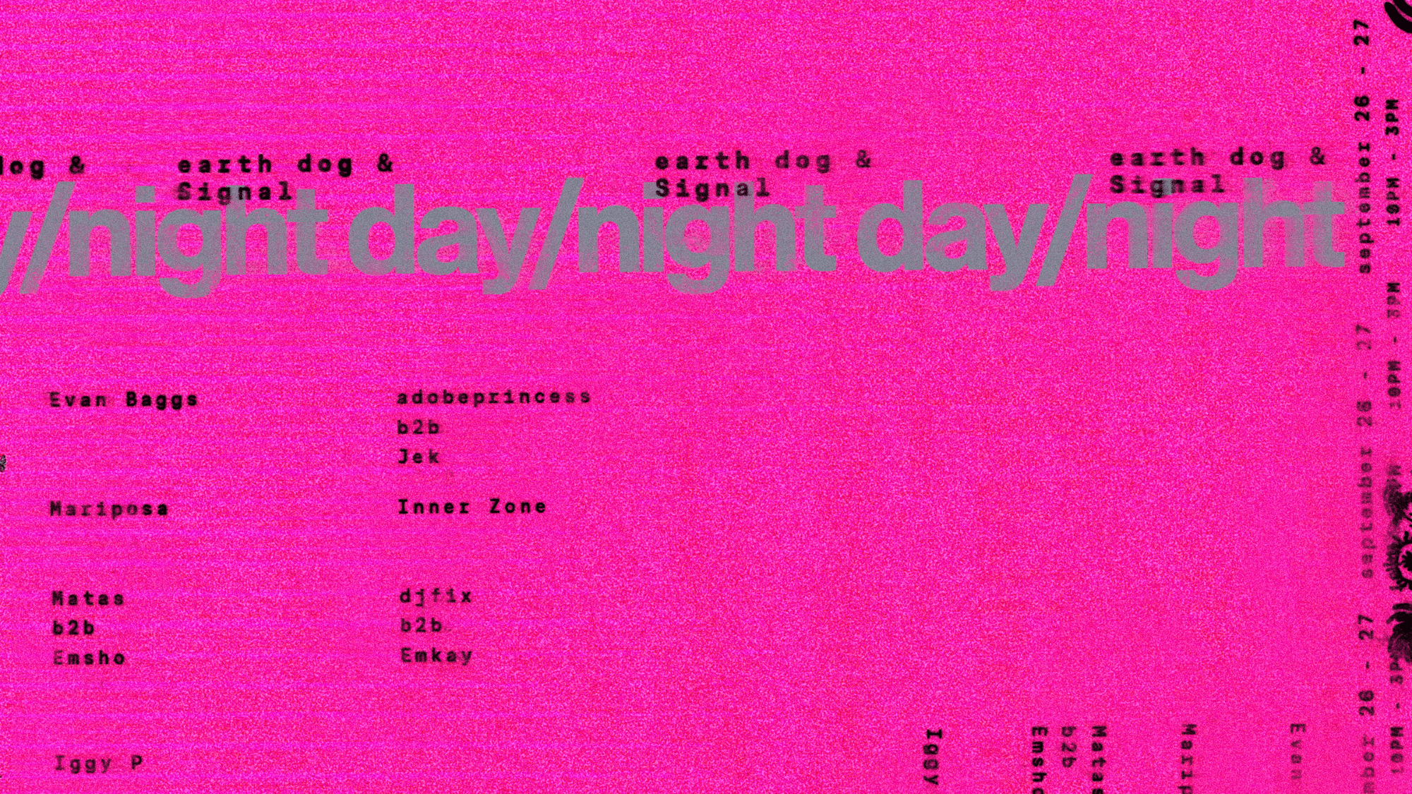 Earthdog presents: Evan Baggs, Transmissions, Iggy P, djfix b2b Emkay, Mariposa, + more
